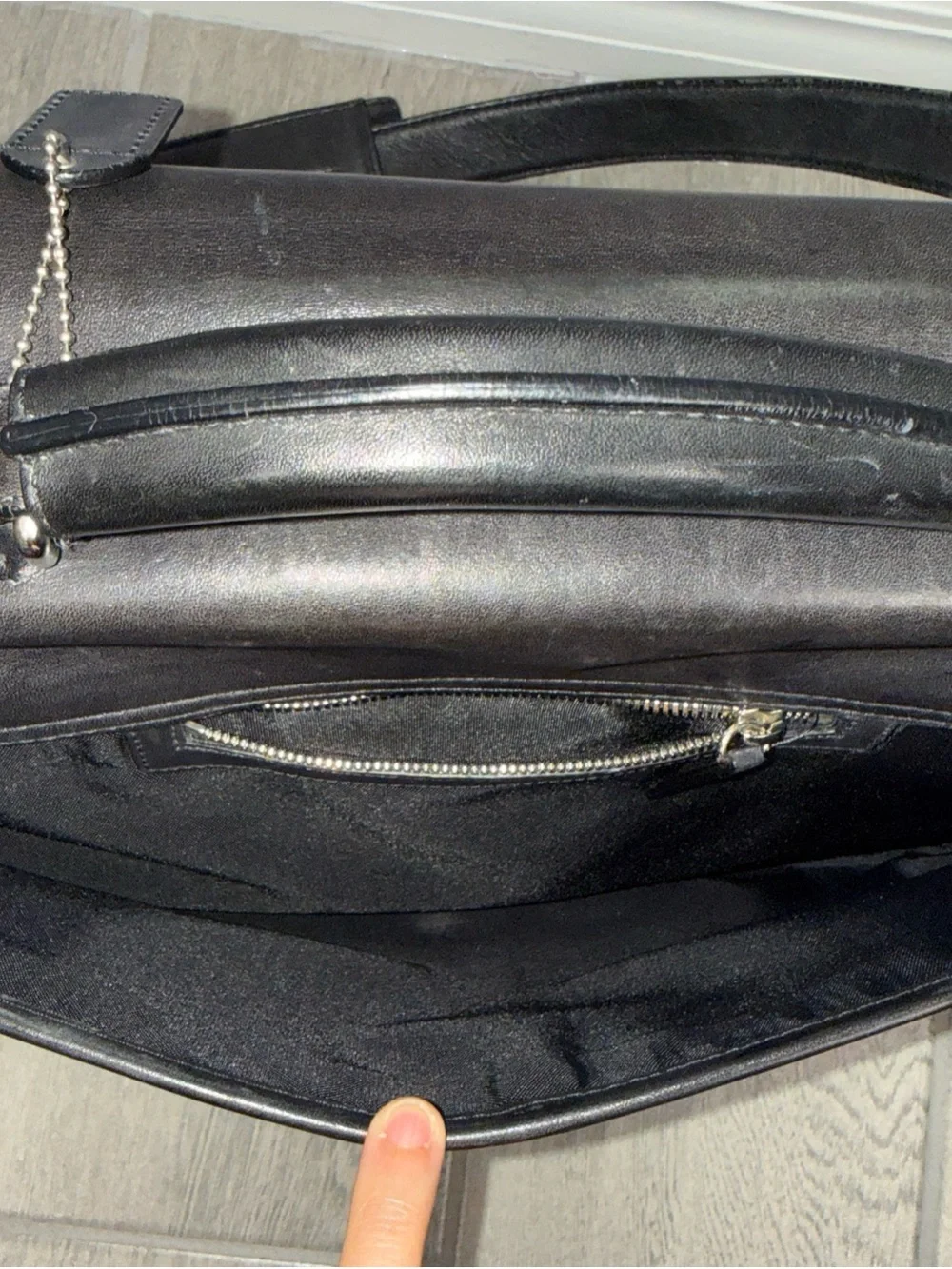 Coach K33-5237 Black Laptop Leather The Connor Organizer Briefcase Authentic
